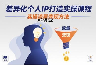 差异化个人IP打造实操课程,实操流量变现方法-351资源网