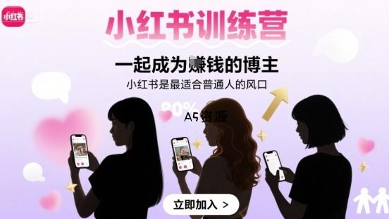 小红书训练营一起成为賺钱的博主,小红书是最适合普通人的风口-351资源网