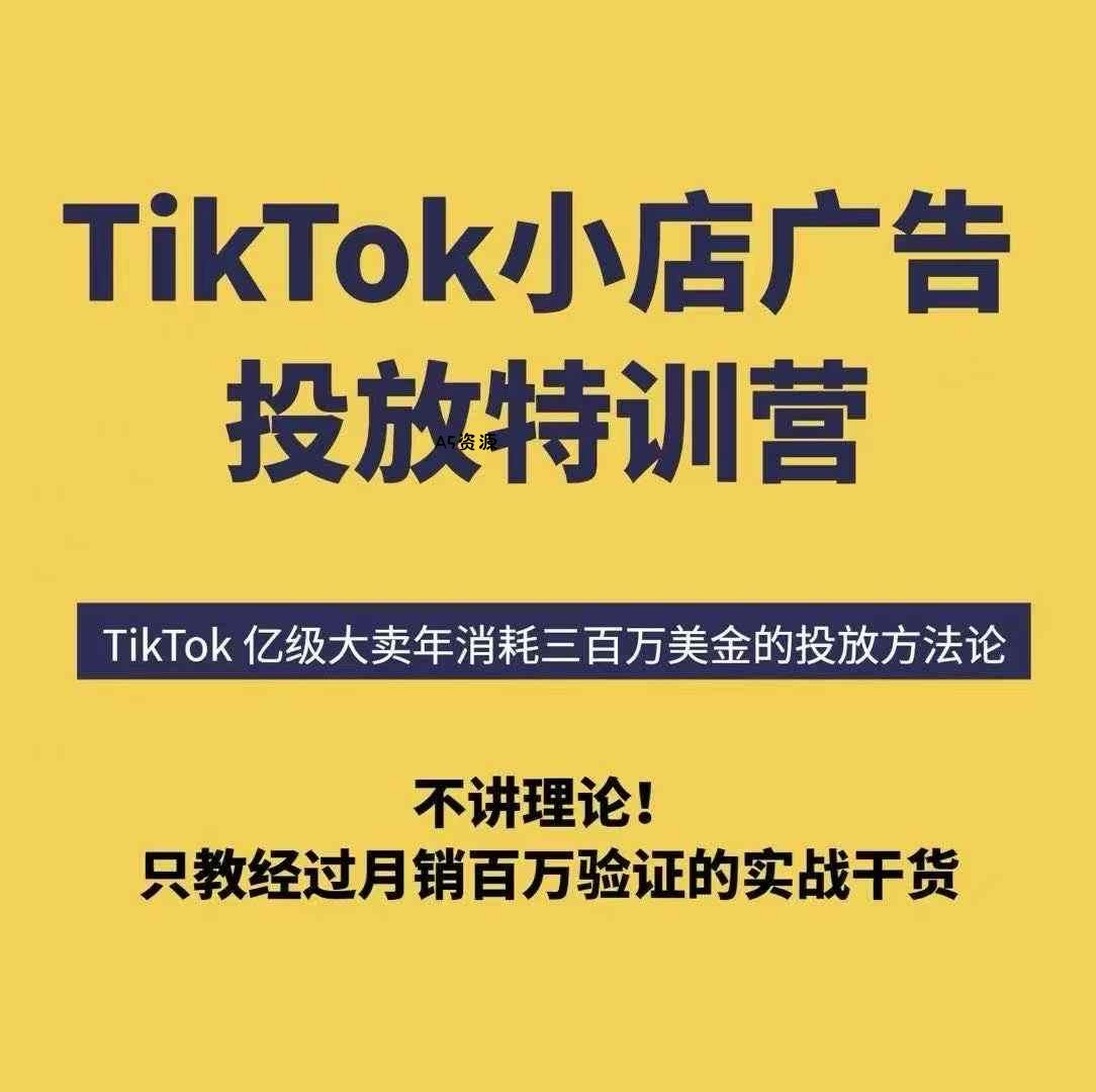TikTok小店广告投放特训营,6天破局计划专治各种“投不动”,教你经过月销百万验证的实战干货-351资源网
