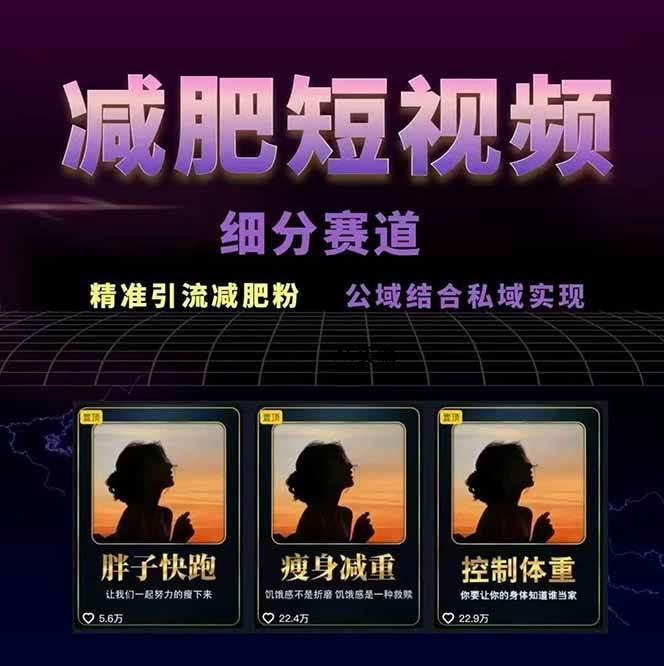 图片[2]-减肥短视频运营实战课：含素材制作、剪映教学，讲精准引流、变现设计与内容模板技巧-351资源网