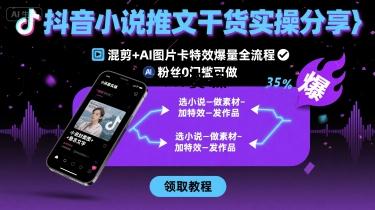 抖音小说推文干货实操分享,混剪+AI图片卡特效爆量全流程,0粉丝0门槛可做-351资源网