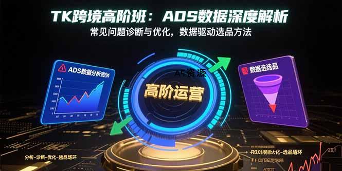 TK跨境高阶班:ADS数据深度解析,常见问题诊断与优化,数据驱动选品方法-351资源网