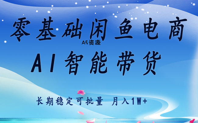 零基础运营 闲鱼电商 快速起飞流量 长期稳定 单人月入2w+-351资源网