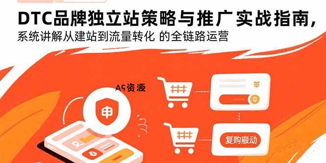DTC品牌独立站策略与推广实战指南,系统讲解从建站到流量转化的全链路运营-351资源网