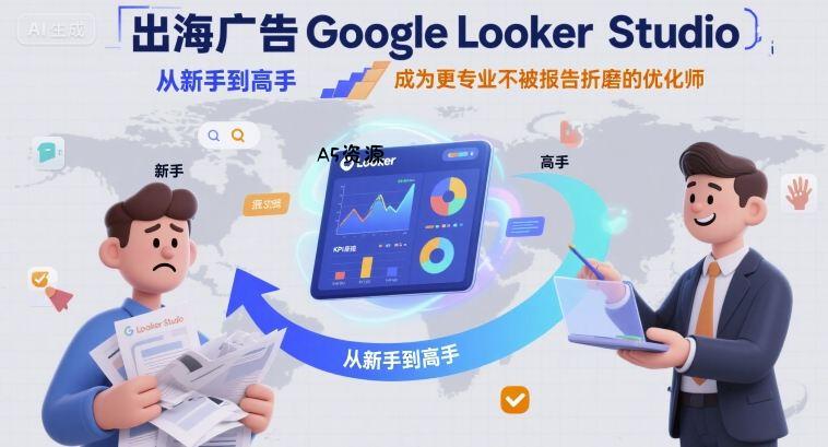 出海广告Google Looker Studio从新手到高手,成为更专业不被报告折磨的优化师-351资源网
