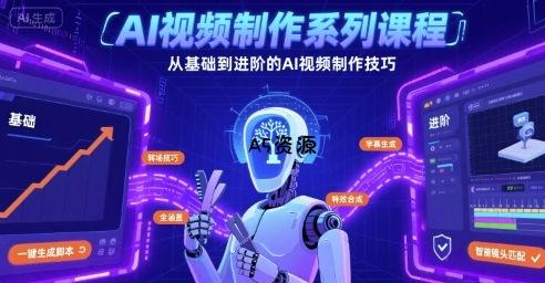 AI视频制作系列课程,从基础到进阶的AI视频制作技巧全涵盖-351资源网