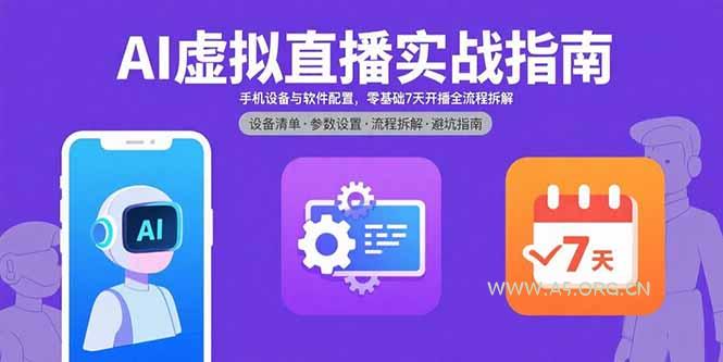AI虚拟直播实战指南，手机设备与软件配置，零基础7天开播全流程拆解-351资源网