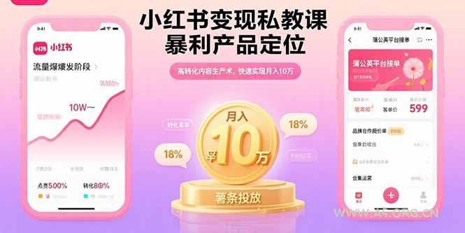 小红书变现私教课，暴利产品定位，高转化内容生产术，快速实现月入10万-351资源网
