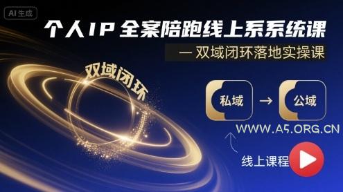 个人IP全案陪跑线上系统课-双域闭环落地实操课-351资源网