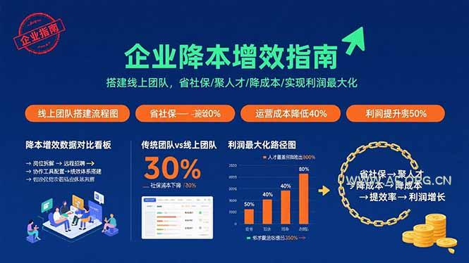 企业降本增效指南：搭建线上团队，省社保/聚人才/降成本/实现利润最大化-351资源网