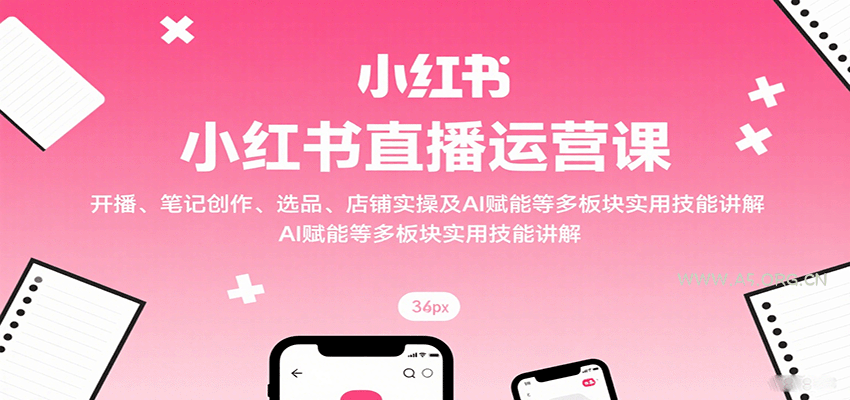 小红书直播运营课：开播、笔记创作、选品、店铺实操及 AI 赋能等多板块实用技能讲解-351资源网