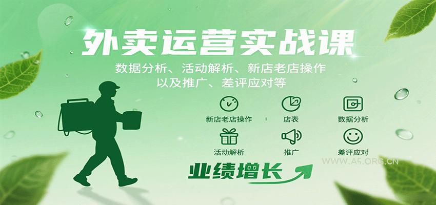 外卖运营实战课：数据分析、活动解析、新店老店操作以及推广、差评应对等-351资源网