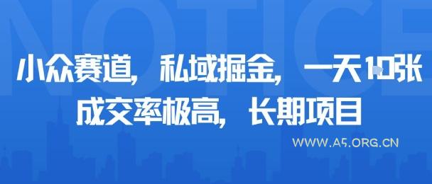 小众赛道，私域掘金，一天多张，成交率极高，长期项目-351资源网