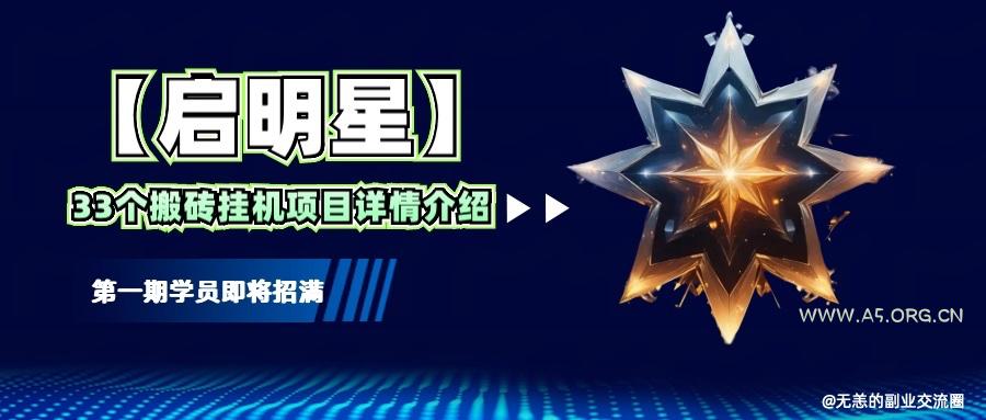 【启明星】33个挂机搬砖项目详细介绍，新手网创看这个就够了。-351资源网