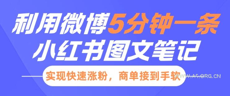 小红书利用微博5分钟一条图文笔记，实现快速涨粉，商单接到手软-351资源网