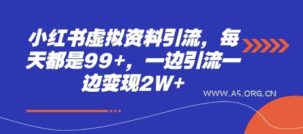 小红书虚拟资料引流，每天都是99+，一边引流一边变现2W+-351资源网