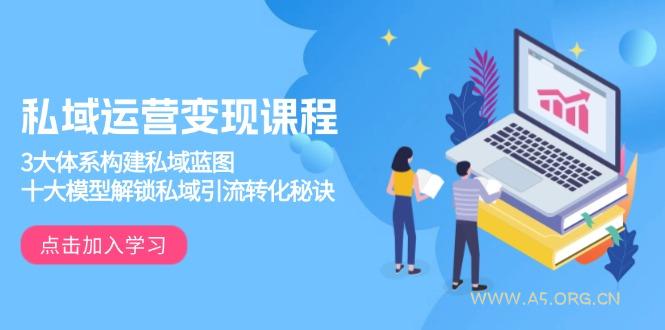 私域运营变现课程，3大体系构建私域蓝图，十大模型解锁私域引流转化秘诀-351资源网