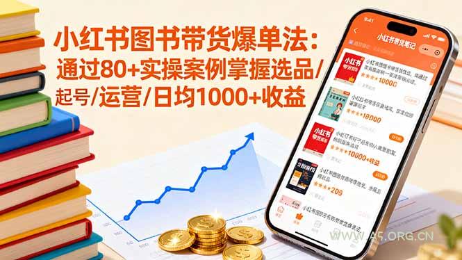 小红书图书带货爆单法：通过80+实操案例掌握选品/起号/运营/日均1000+收益-351资源网