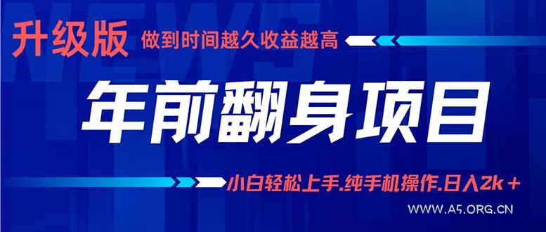 年前翻身项目，新手小白月入3w+，纯手机一条龙实操玩法-351资源网