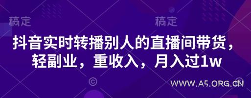 抖音实时转播别人的直播间带货，轻副业，重收入，月入过1w-351资源网