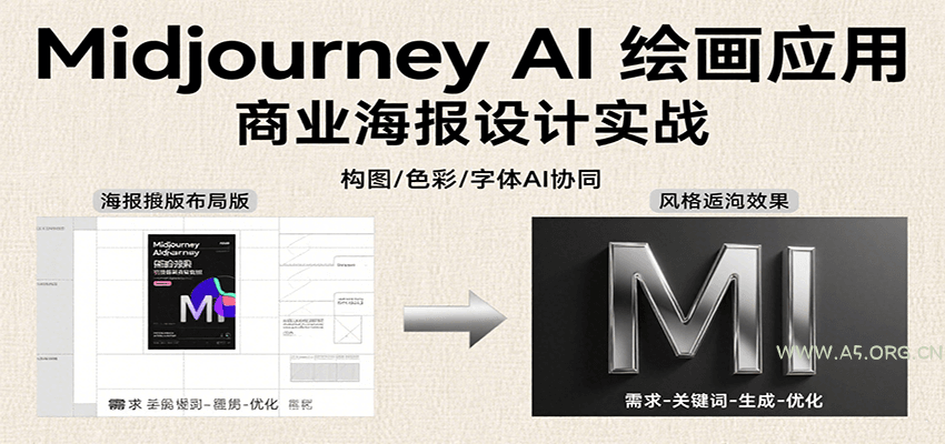 Midjourney AI绘画应用，关键词指令解析、漫画头像制作、海报设计、3D人物生成等-351资源网