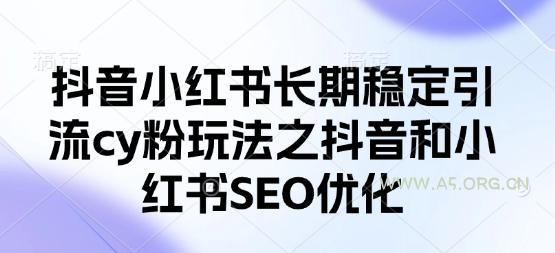 抖音小红书长期稳定引流cy粉玩法之抖音和小红书SEO优化-351资源网