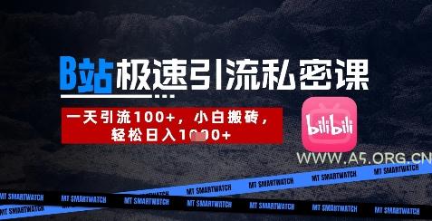 B站创业粉极速引流私密课，一天引流300+，小白搬砖，轻松日入数张-351资源网