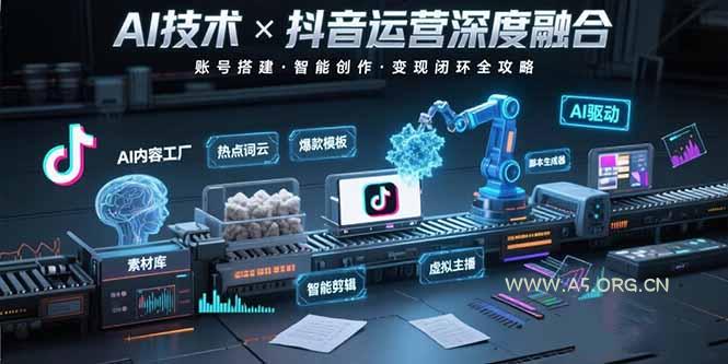 AI技术与抖音运营的深度融合应用：涵盖账号搭建、内容创作、收益变现等-351资源网