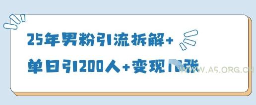 25年男粉引流拆解+单日引200人+变现多张-351资源网