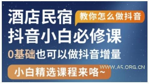 抖音本地生活酒店民宿运营,0基础也可以做抖音增量-351资源网