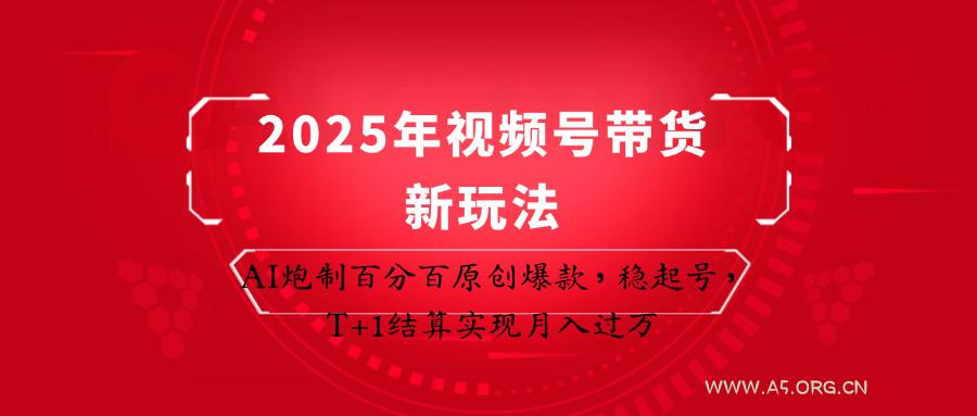 2025年视频号带货新玩法：AI炮制百分百原创爆款，稳起号，T+1结算实现月入过万-351资源网