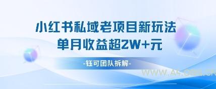 小红书私域项目新玩法，单月变现过W+-351资源网