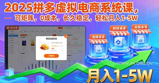 2025拼多多虚拟电商系统课，可矩阵，0成本，长久稳定，轻松月入1-5W-351资源网