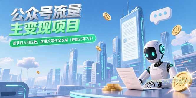 公众号流量主变现项目，新手日入四位数，含爆文写作全攻略(更新25年7月-351资源网