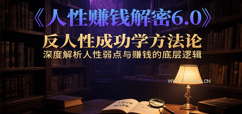 人性赚钱解密6.0，反人性成功学方法论，深度解析人性弱点与赚钱的底层逻辑-351资源网