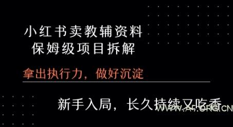 小红书卖小学教辅资料  保姆级项目拆解  1次课程彻底讲清楚!-351资源网