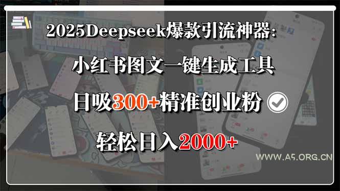 2025Deepseek爆款引流神器：小红书图文一键生成工具，日吸300+精准创业...-351资源网