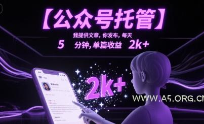 【公众号托管 】我提供文章，你发布，每天5分钟，单篇收益2k+【揭秘】-351资源网