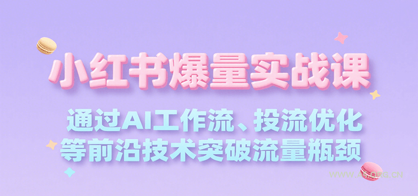 小红书爆量实战课，通过AI工作流、投流优化等前沿技术突破流量瓶颈-351资源网