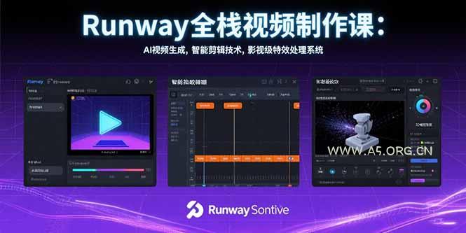 Runway全栈视频制作课:AI视频生成,智能剪辑技术,影视级特效处理系统-351资源网