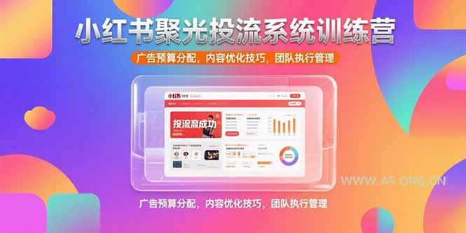 小红书聚光投流系统训练营，广告预算分配，内容优化技巧，团队执行管理-351资源网