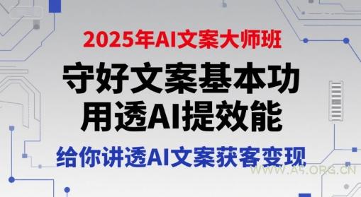 2025年AI文案大师班，守好文案基本功，用透AI提效能，给你讲透AI文案获客变现-351资源网