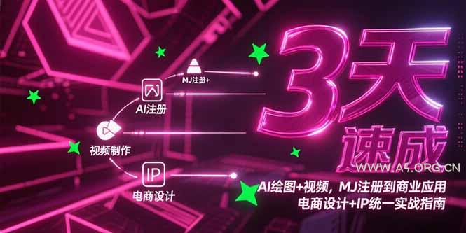 3天速成AI绘图+视频，MJ注册到商业应用，电商设计+IP统一实战指南-351资源网
