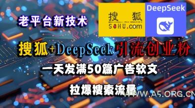 搜狐+DeepSeek引流创业粉，老平台新技术，一天发满50篇广告软文，拉爆搜索流量-351资源网