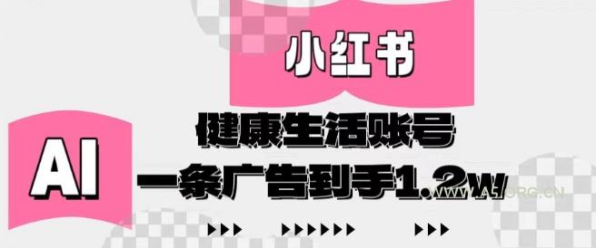 小红书AI健康生活账号，作品制作简单好变现，一条广告到手1.2w-351资源网