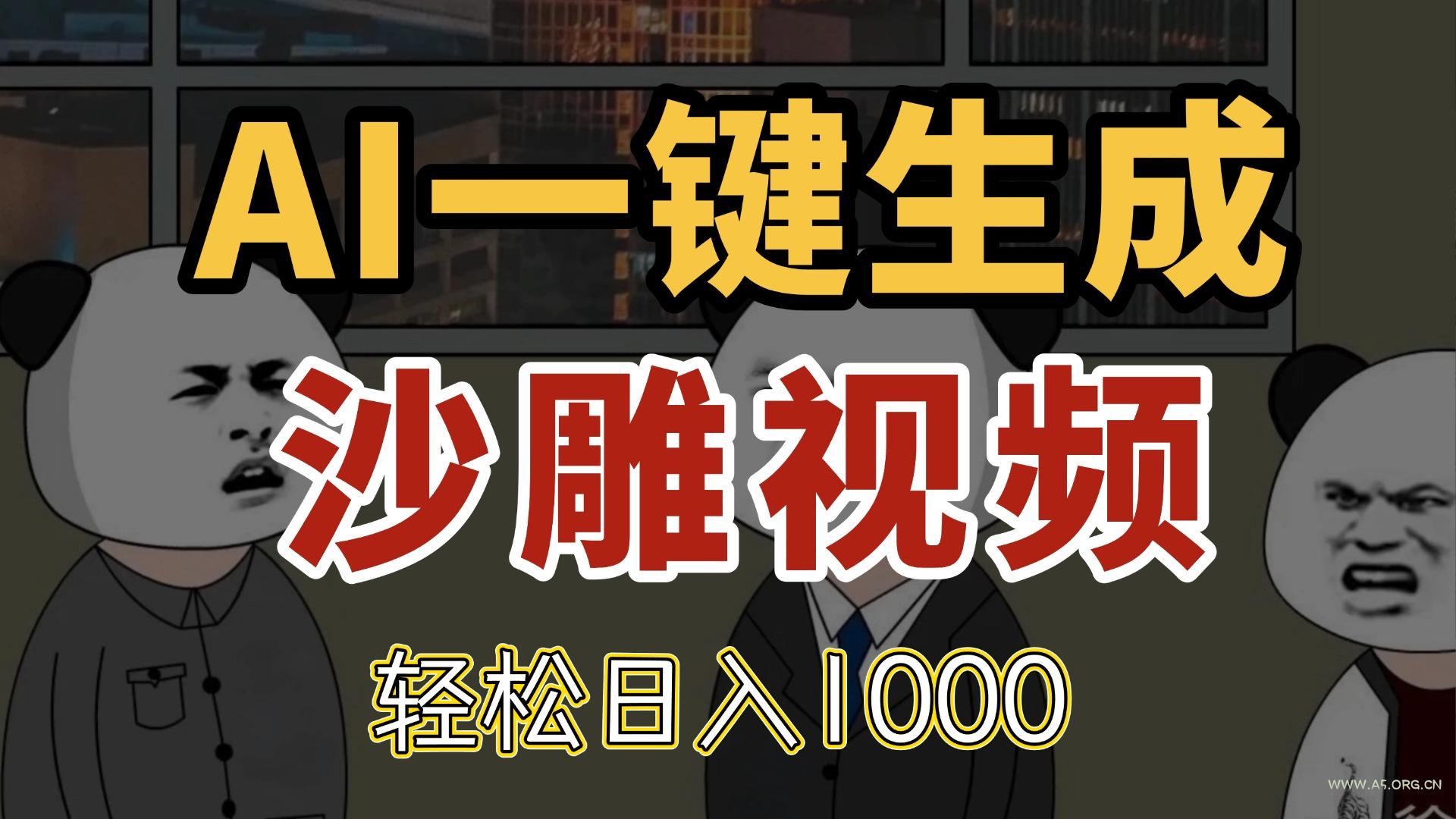AI一键生成沙雕视频，一条视频千万播放，轻松日入1000-351资源网