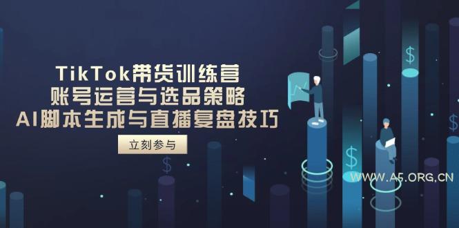 TikTok带货训练营，账号运营与选品策略，AI脚本生成与直播复盘技巧-351资源网