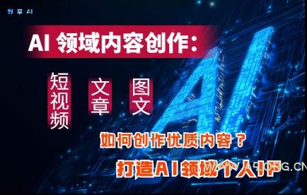 AI领域内容创作：高效创作短视频、文章、图文三大板块内容，打造AI领域个人IP-351资源网