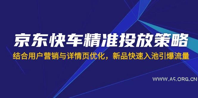京东快车精准投放策略，结合用户营销与详情页优化，新品快速入池引爆流量-351资源网