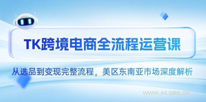 TK跨境电商全流程运营课，从选品到变现完整流程，美区东南亚市场深度解析-351资源网